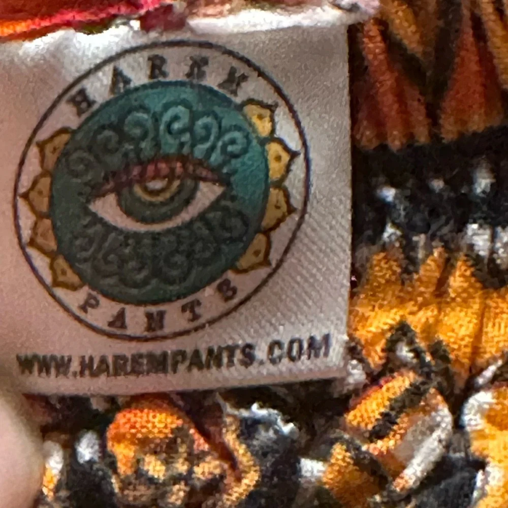 Bohemian Orange and Pink Wide Leg Pants - Picture 5 of 5